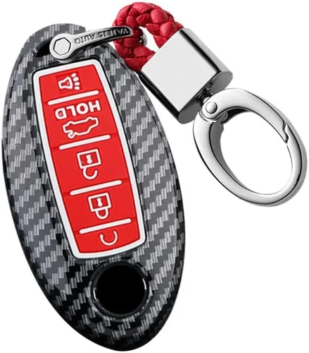 Vista 8 de ontto Funda para Llave de Automóvil con Mando a Distancia Inteligente de 5 Botones, Llavero, Protección para Llaves, Cadena para Llaves, Anillo