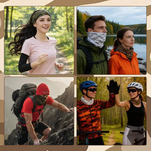 Vista 5 de 9 Pack Neck Gaiter Sun Protection Face Masks Breathable Windproof Face Cover UV Protection Bandana Scarf for Men Women