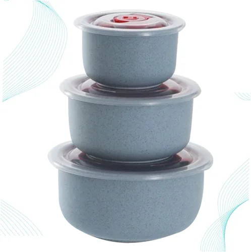 Vista 2 de NOLITOY Contenedor de almacenamiento de alimentos de 3 piezas con tapas, recipientes para refrigerador, recipientes para refrigerador, recipiente