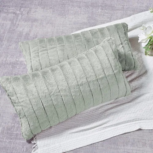 Vista 37 de Home Soft Things Serenta Super Mink - Funda de almohada de color sólido con respaldo de sherpa, juego de 2 piezas, 14 x 26 pulgadas, blanco antiguo