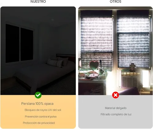 Vista 5 de Persianas sin cordones opacas sin necesidad de taladrar, de corte personalizado a medida, con clip, autoadhesivas, temporales, persianas de papel