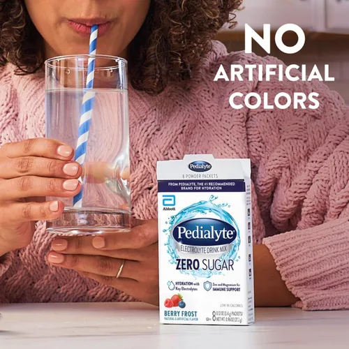 Vista 4 de Pedialyte - Mezcla de bebida de electrolitos con cero azúcar Hidratación con electrolitos clave Gran hidratación baja en calorías Helada