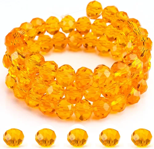 Vista 25 de Dowarm 400 cuentas de cristal de cristal, cuentas Briolette para hacer joyas, cuentas de cristal Rondelle de 0.157 pulgadas para manualidades