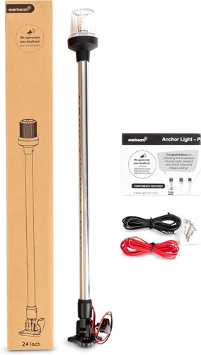 Vista 4 de EVERBEAM Luz de anclaje ajustable de acero inoxidable P800 para barcos de pesca y embarcaciones marítimas - Proporciona visibilidad de 360 grados