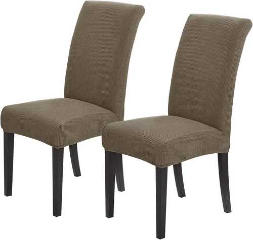 Vista 36 de Joccun - Juego de 2 fundas para sillas de comedor, fundas elásticas para sillas de comedor, fundas de asiento para sillas de comedor, funda de Negro
