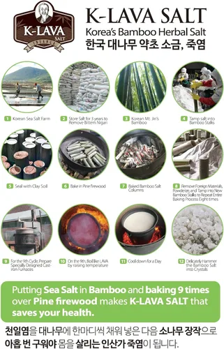 Vista 3 de K-LAVA SALT — Sal de bambú número 1 de Corea: original 9x, polvo, 8.11 onzas