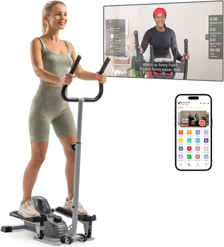 JLL Elliptical Exercise Machine, Mini Elliptical Cross Trainer 2-in-1 Sit/Stand, 8-Level Magnetic Resistance, Compact Home & Office, LCD Monitor,