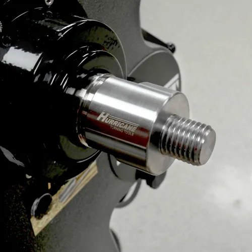 Vista 4 de Hurricane Turning Tools, Adaptador de husillo de cabezal para torno de madera, convierte husillo de 1 1/4 "x 8 TPI a 1" x 8 TPI