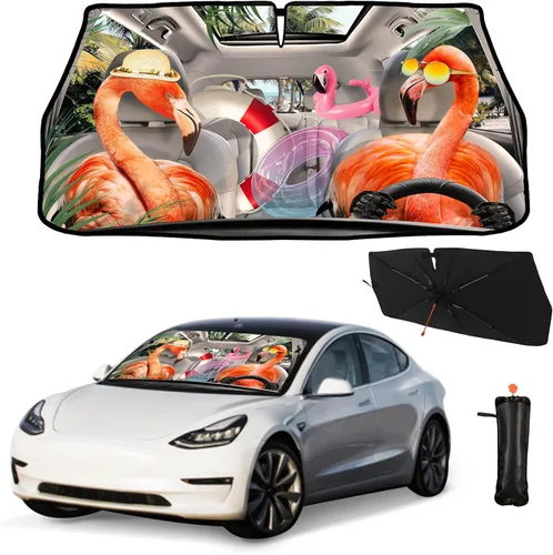 Vista 35 de Parasol plegable para parabrisas de auto con diseño de bandera estadounidense, sombrilla para parabrisas de auto bulldog, bloquea rayos UV y calor