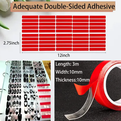 Vista 5 de Organizador Grande de Uñas Postizas Adhesivas 10 PCS Transparente Vacío Almacenamiento de Uñas Postizas Adhesivas Empaque de Uñas Postizas Adhesivas