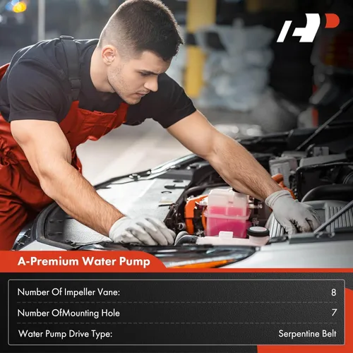 Vista 2 de Bomba de Agua del Motor A-Premium con Junta - OHV V8 5.0L 5.8L - Compatible con Ford - Clase E, F - 87-96 - F-150, F-250, E-150 E-250 E-350