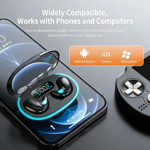 Vista 7 de Audífonos invisibles para dormir de lado, mini auriculares inalámbricos Bluetooth 5.4 con bloqueo de ruido, pequeños y cómodos auriculares