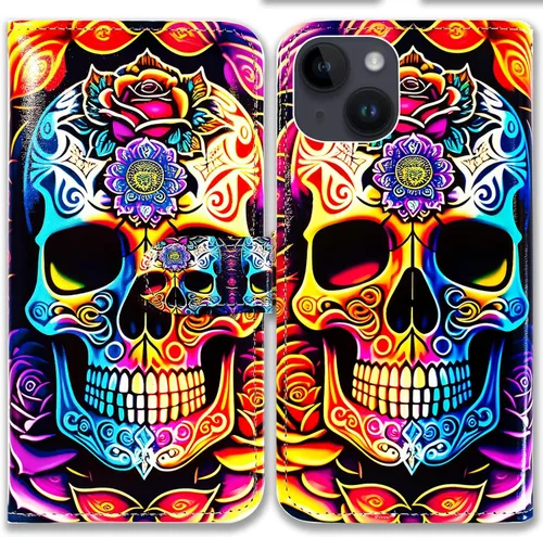 Vista 22 de Bcov Funda para iPhone 15, diseño de pájaro negro y verde con tapa para teléfono, con ranura para tarjetas, soporte para iPhone 15
