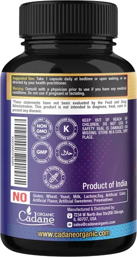 Vista 4 de Organic Cadane Suplemento de resveratrol - 12 en 1 mezclado con VIT.C, quercetina, berberina, cúrcuma, té verde y más - 90 cápsulas de 3 meses