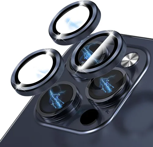 Vista 15 de Protector de lente de cámara brillante compatible con iPhone 13 Pro (6.1 pulgadas)/13 Pro Max (6.7 pulgadas), vidrio templado ultra