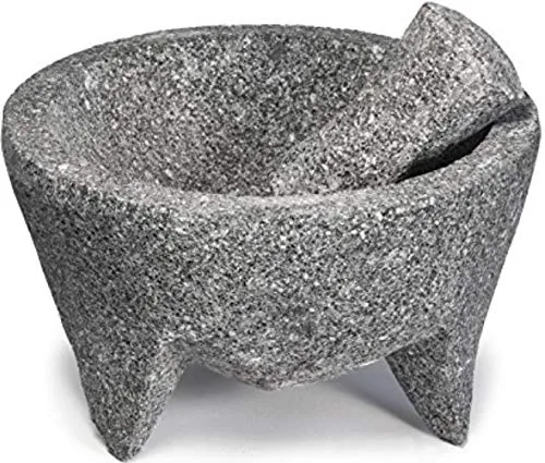 Hecho en México Guacamole Maker Grande Genuino Mexicano Manual Guacamole Salsa Maker Volcánica Piedra de lava Molcajete/Tejolote Mortero y Maja