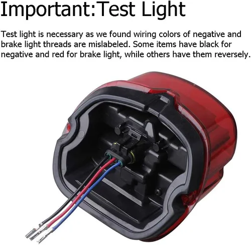 Vista 2 de NTHREEAUTO Luces traseras LED rojas para motocicleta, luces traseras de freno y funcionamiento compatibles con Harley Touring Dyna Road King Electra