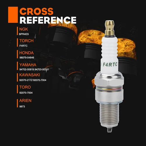 Vista 2 de Bujía Hipa BPR4ES para NGK 6578 7222 Kawasaki 92070-7004 FR691V FR730V FR651V John Deere M805853
