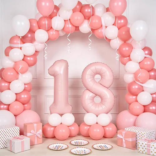 Vista 49 de Globos de 40 pulgadas con números de caramelo, papel de aluminio de helio, globos de látex de Mylar para fiesta de cumpleaños, decoración digital 0