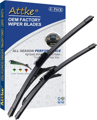 Vista 11 de ATTKE Juego de 2 limpiaparabrisas delantero para Volkswagen Passat 2005-2011/Volkswagen Jetta 2005-2010/Scirocco 2008-2017/24 pulgadas (juego de 2)