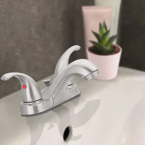 Vista 5 de Aqua Vista 15-B42WP-BN-AV - Grifo para lavabo de baño con dos asas, níquel cepillado