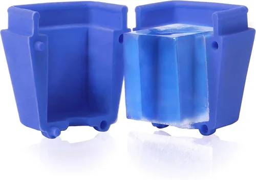 Vista 4 de Dexas ice•ology Molde de Hielo Transparente de Silicona para Hielo de Cóctel Artesanal, Bandeja de Cubos de 8