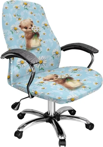 Vista 10 de Xoenoiee Fundas para silla de oficina con estampado de rayas de tigre, funda elástica para silla de juegos de computadora, fundas universales