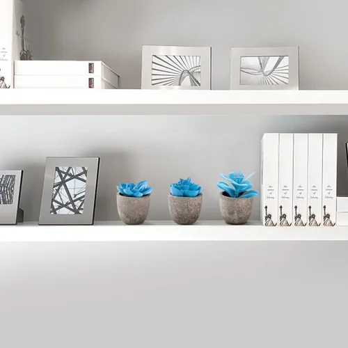 Vista 4 de Jelofly Plantas suculentas artificiales en maceta, 4 piezas de mini suculentas falsas con maceta de pulpa, suculentas artificiales decorativas