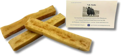 Vista 10 de Yak Snak Dog Chews - Golosinas masticables naturales para perros del Himalaya de queso duro – Larga duración, hechos de leche de yak – Paquete a