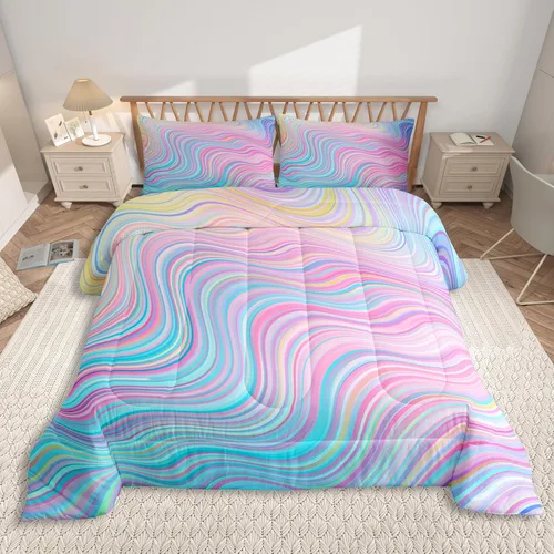 Vista 27 de Juego de ropa de cama con estampado de panal de abeja, juego de edredón con patrón hexagonal de fuego rojo y negro para niños, niñas, adolescentes