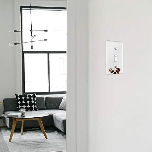 Vista 6 de WIRESTER Placa de interruptor de luz de palanca de una sola bandacubierta de placa de pared - Bulldog inglés