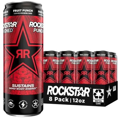 Vista 10 de Rockstar Bebida energética, fruta perforada, latas elegantes de 12 onzas (paquete de 16)