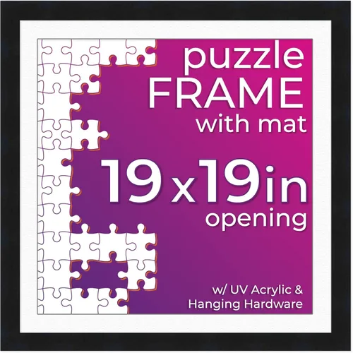 Vista 21 de Poster Palooza Kit de marco de rompecabezas de 26.5 x 38.5 pulgadas, incluye hojas de pegamento para rompecabezas, marco de rompecabezas de madera
