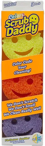 Vista 16 de Scrub Daddy Esponjas de Color – Esponjas multiusos para platos sin arañazos para limpieza de cocina, baño y hogar – Hechas con espuma de polímero