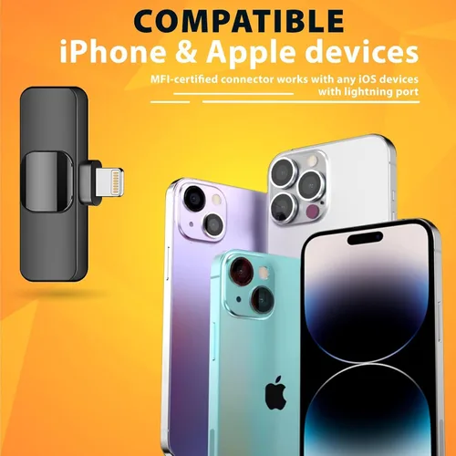 Vista 4 de PowerDeWise Micrófono de solapa Lavalier inalámbrico profesional para iPhone, iPad - Micrófono de grabación de condensador omnidireccional dual