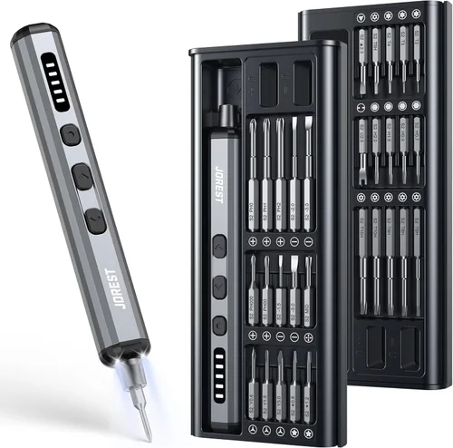 Vista 10 de JOREST Juego de destornilladores de precisión 25 en 1, mini kit de herramientas de reparación con Torx para Macbook, computadora, laptop, iPhone