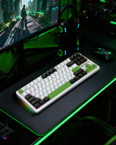 Vista 9 de Aula F87 Pro Gaming Keyboard, Tri-Mode BT5.02.4GHzUSB-C Hot-Swappable RGB Wireless Mechanical Keyboard, Gasket Mount, 4000mAh, for WindowsMac Gamer