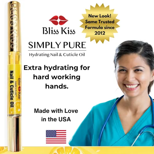 Vista 7 de NUEVO Bliss Kiss simplemente aceite puro de cutícula y uña kit principiante