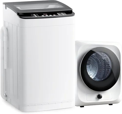 Vista 11 de Auertech Juego combinado de lavadora y secadora portátil, lavadora totalmente automática de 18 libras, secadora portátil de 1.5 pies cúbicos