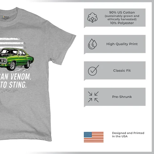 Vista 6 de American Venom Muscle Car Camisetas gráficas y camisetas sin mangas para hombre