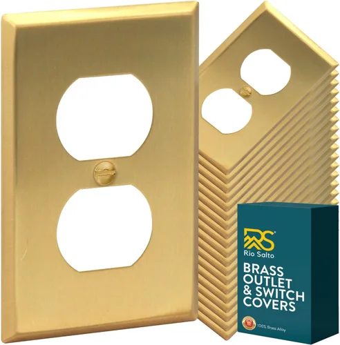 Vista 17 de Rio Salto BRASS - Placa de pared de metal dorado para interruptor de luz, placa de pared para receptáculo, cubiertas basculantes de 1 banda, latón