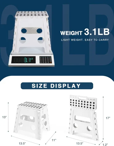 Vista 71 de Dyforce Taburete plegable de 9 pulgadas, taburete para niños, taburetes resistentes para adultos, taburetes de pie compactos, taburetes ligeros