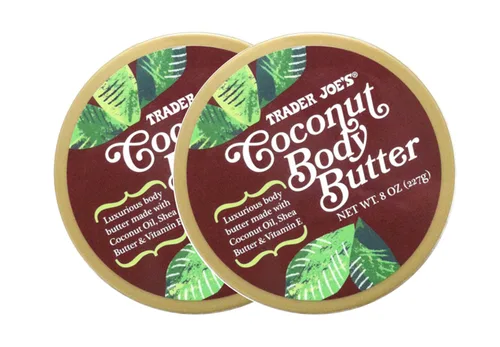 Vista 4 de Trader Joes. Mantequilla corporal de calabaza. Fabricada con aceite de coco de lujo, manteca de karité y aceite de semillas de calabaza. 8 onzas