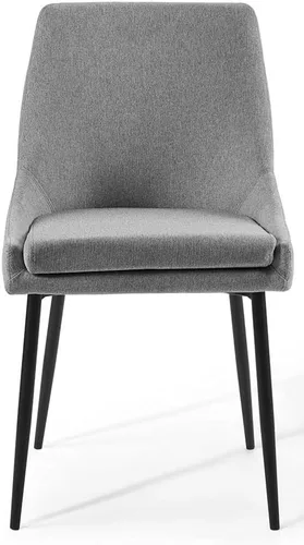 Vista 40 de Modway Viscount - Juego de 2 sillas de comedor tapizadas de tela, color blanco y negro