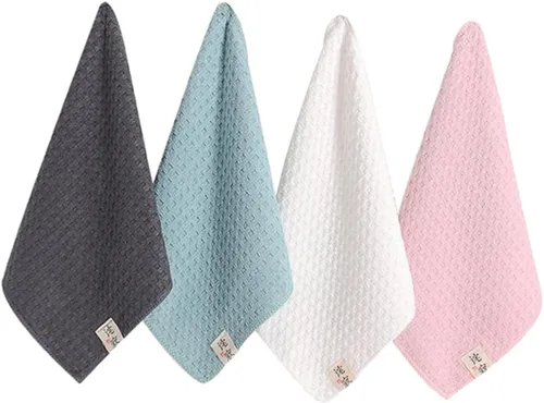 4 toallas cuadradas de secado rápido, toallas de baño de microfibra para niños, toallas pequeñas de secado rápido, toallas delicadas para la cara,