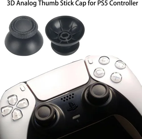 Vista 4 de 4 piezas de repuesto de joystick analógico 3D para controlador PS5, kit de herramientas de reparación de palancas de pulgar compatible