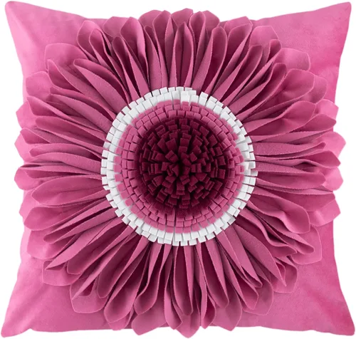 Vista 19 de OiseauVoler Fundas de almohada hechas a mano de 18 x 18 pulgadas, fundas de cojín de girasol 3D azules, fundas de almohada decorativas para sofá