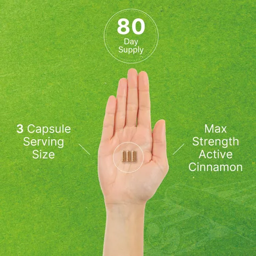 Vista 7 de Canela de Ceilán con Cromo 1000mcg, 240 Cápsulas Extracto de corteza interna activa, verdadera fuente de Sri Lanka Suplementos naturales