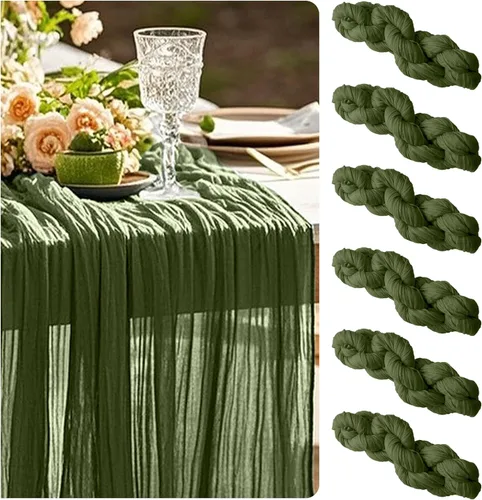 Vista 13 de 6 caminos de mesa de gasa de 10 pies para arco de boda rústico, decoración de baby shower, fiesta de cumpleaños (6, rosa bebé)