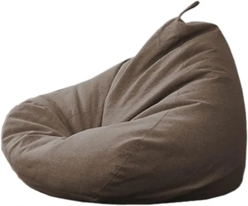 Vista 49 de NIBHZ Funda de hojaldre de pera sin relleno, de lino y algodón, con cojín de pera, puf, sofá perezoso, funda moldeable, verde, 27.6 x 31.5 in